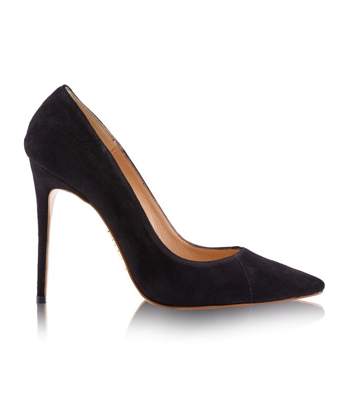 Black House Of Cb Black Suede Pointy Toe Heels | RHC-918672