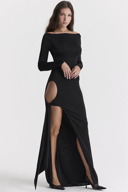 Black House Of Cb Cutout Maxi Dress | AQZ-016843