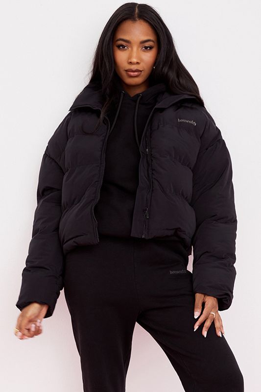 Black House Of Cb Oversized C Shape Puffer Jacket | ERX-570329