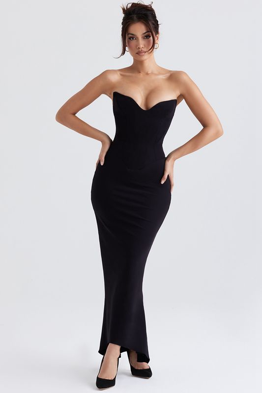 Black House Of Cb Strapless Dress | VWH-106354