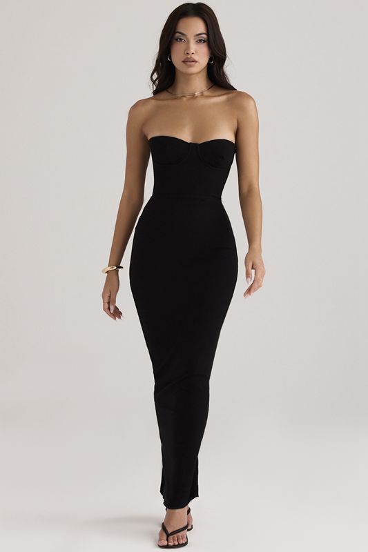 Black House Of Cb Strapless Maxi Dress | WVF-069218