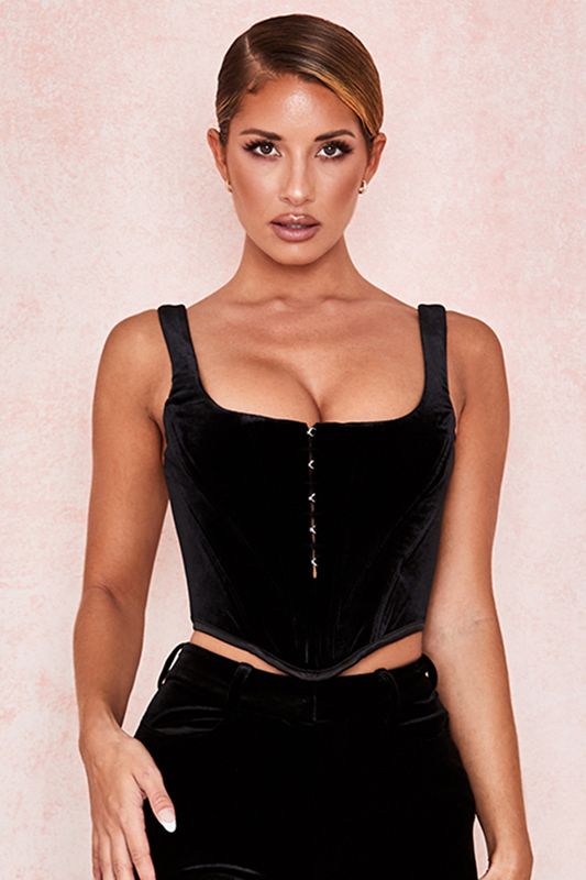 Black House Of Cb Velvet Corset | PUS-109258