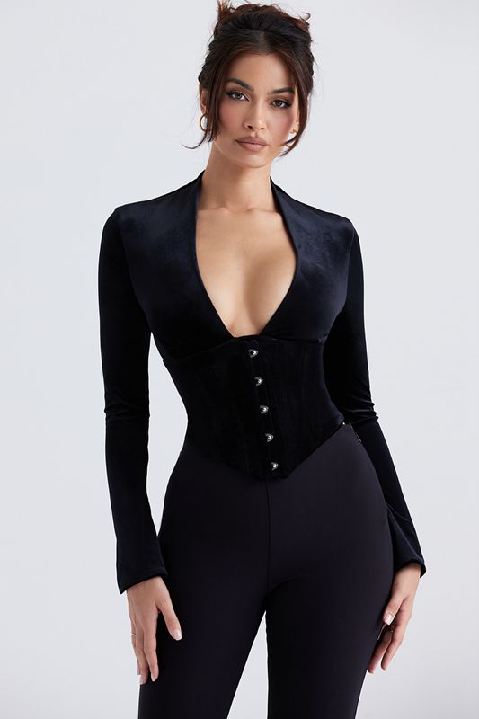 Black House Of Cb Velvet Corset | TOV-804159