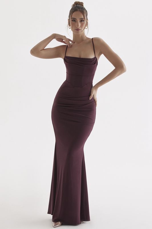 Burgundy House Of Cb Cherry Maxi Dress | UXN-359402