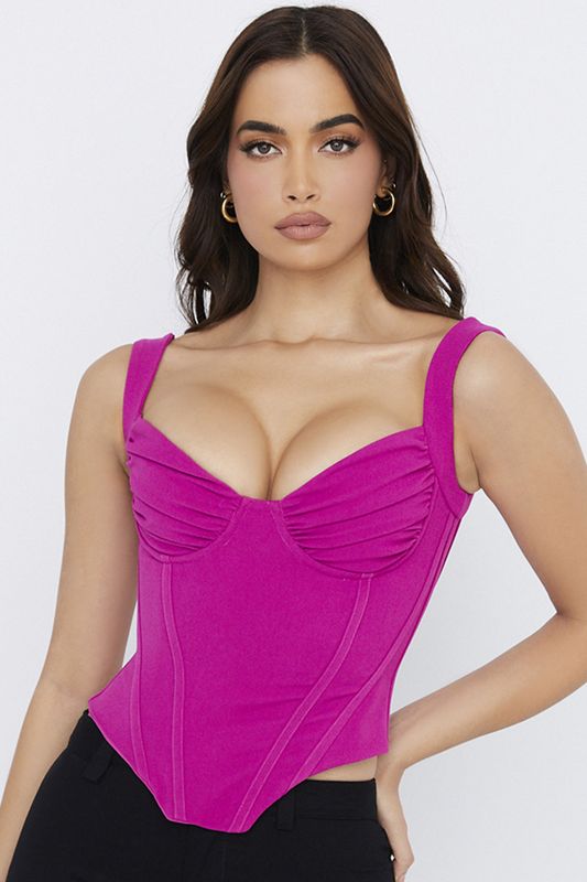 Fuchsia House Of Cb Boned Bodysuit | OAL-203198