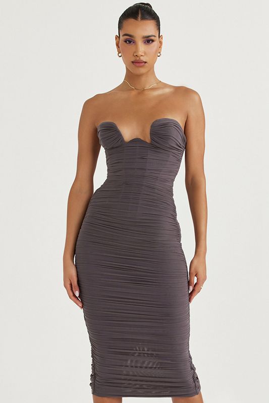 Grey House Of Cb Strapless Dress | EFL-621094