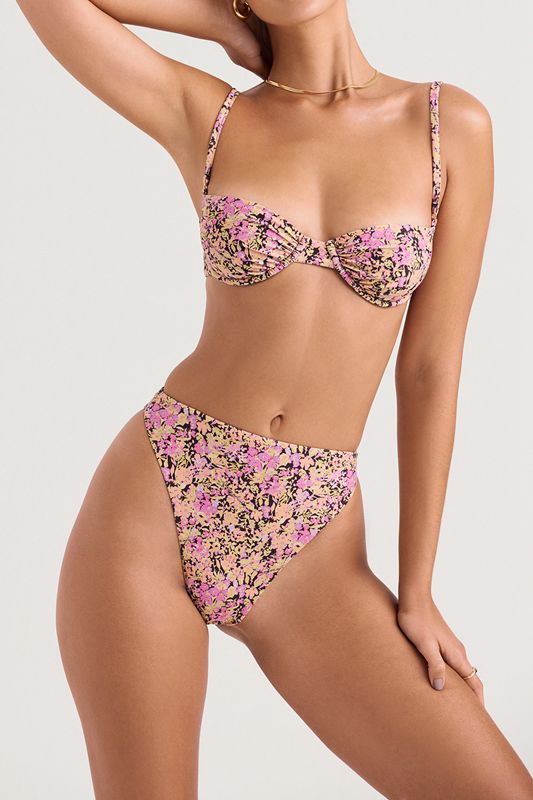 Olive House Of Cb Floral High Waist Bikini Bottoms | TBH-156029