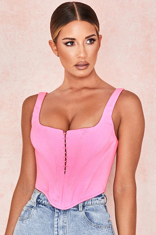 Pink House Of Cb Pink Boned Corset | BLZ-082763