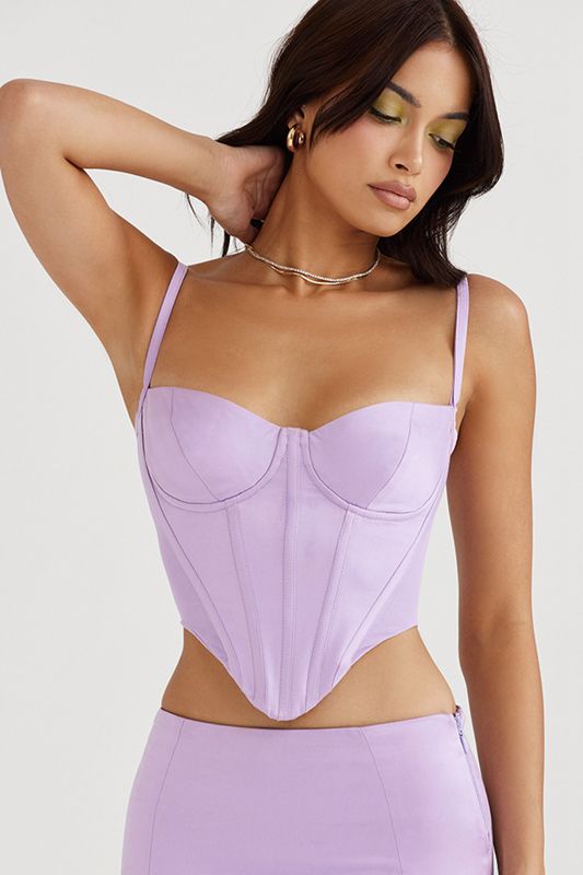 Purple House Of Cb Satin Corset | UBF-358906