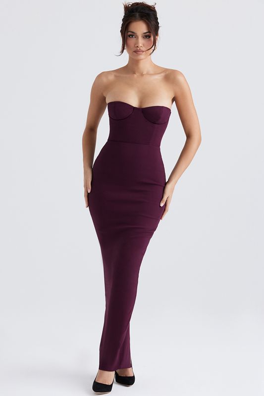 Purple House Of Cb Strapless Maxi Dress | UFT-342650