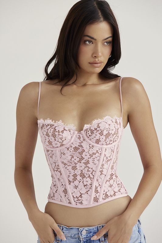 Rose House Of Cb Lace Underwired Corset | CEK-843791