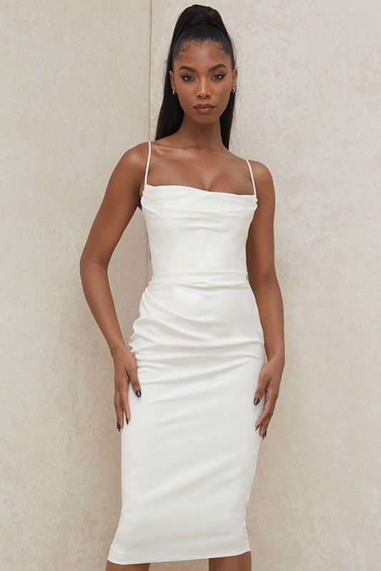 White House Of Cb Satin Dress | TUL-136097