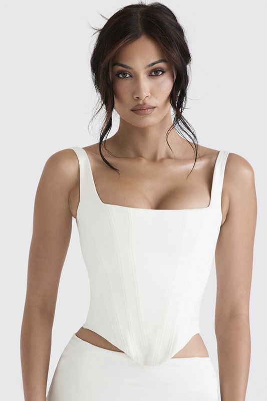 White House Of Cb Satin Longline Corset | BYS-972360