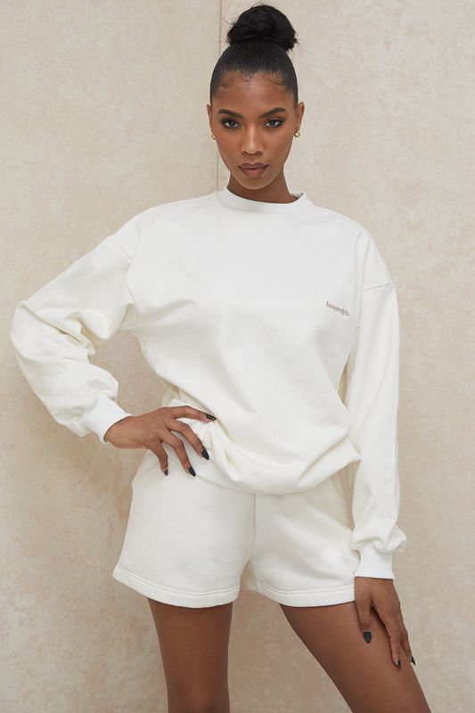 White House Of Cb White Oversized Crewneck Sweatshirts | GAP-794508