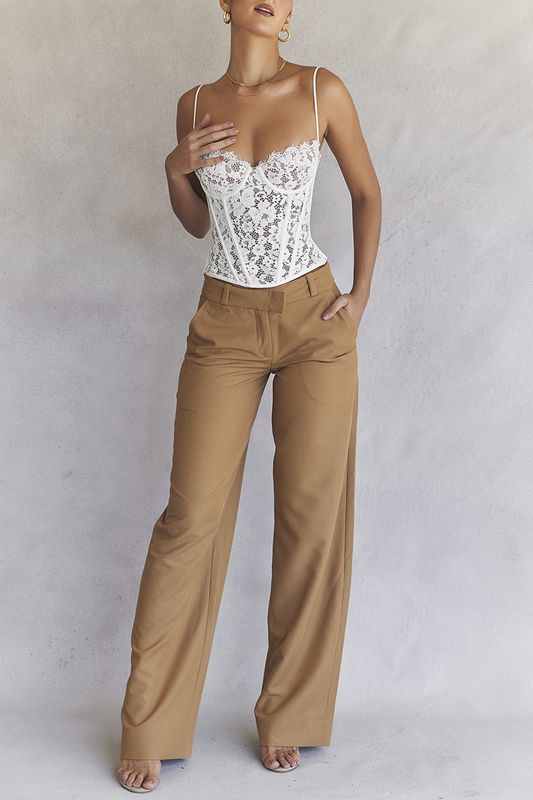 Apricot House Of Cb Relaxed Tailoreds Pants | HBL-851493