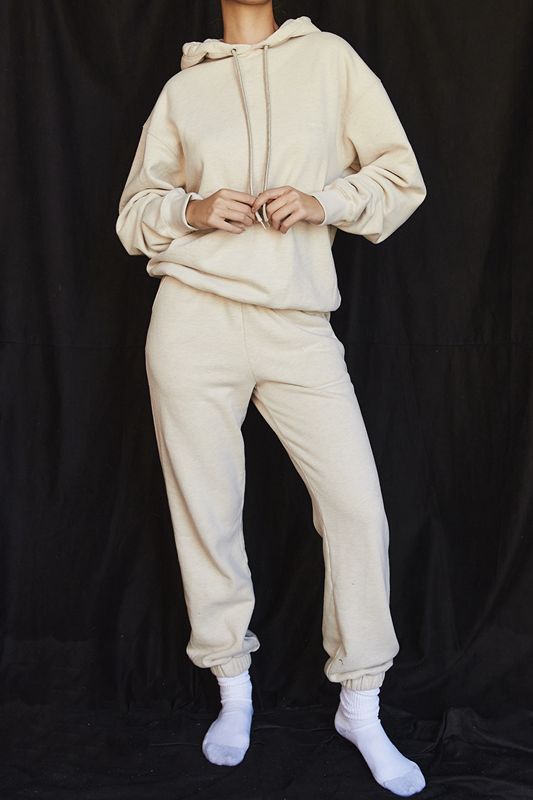 Beige House Of Cb Fleece Back Jogging Pants | TYG-182695