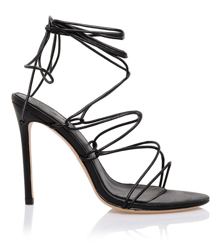 Black House Of Cb Black Leather Barely There  Sandals | PGQ-137490