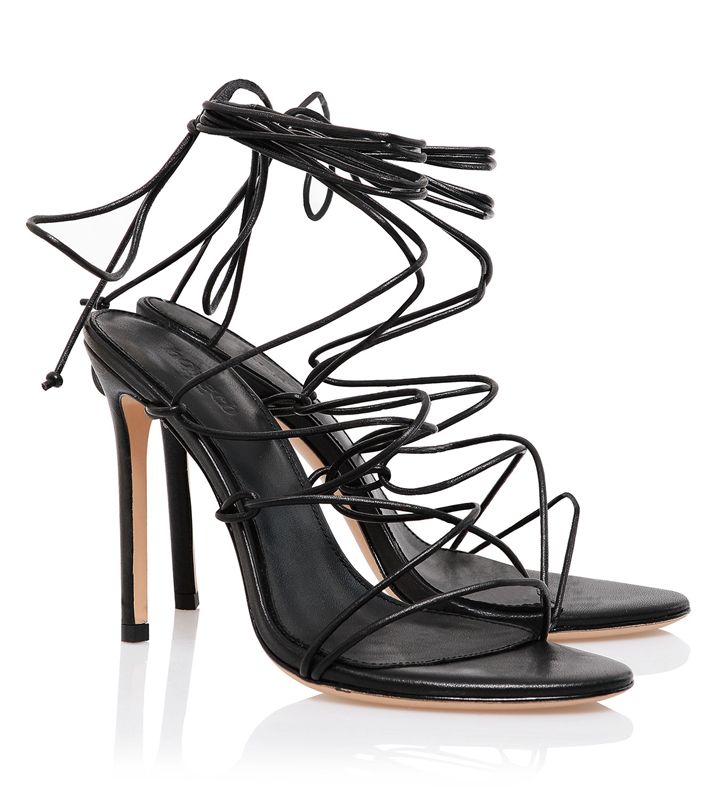 Black House Of Cb Black Leather Barely There  Sandals | PGQ-137490