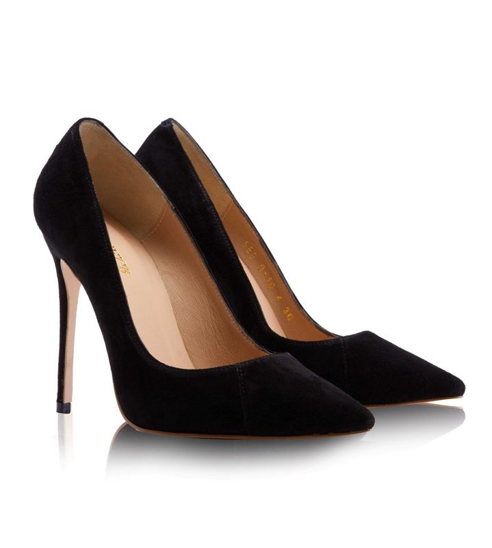 Black House Of Cb Black Suede Pointy Toe  Heels | RHC-918672