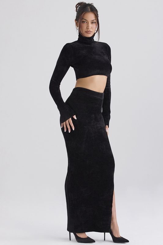 Black House Of Cb Chenille Maxi Skirts | TRM-216930