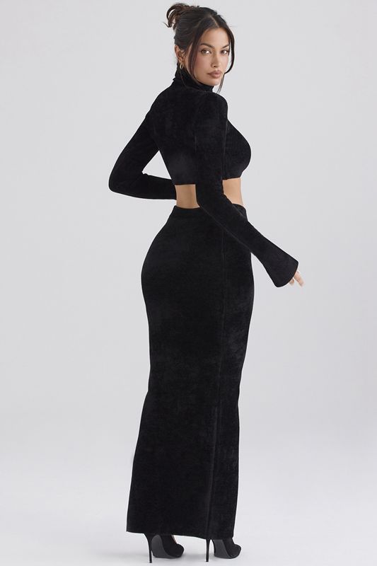 Black House Of Cb Chenille Maxi Skirts | TRM-216930