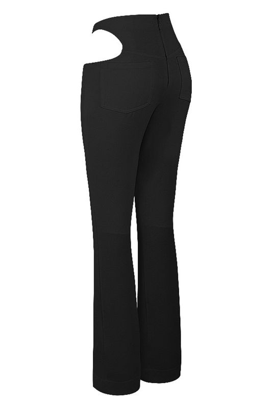 Black House Of Cb Crepe Cutouts Pants | UQD-174862