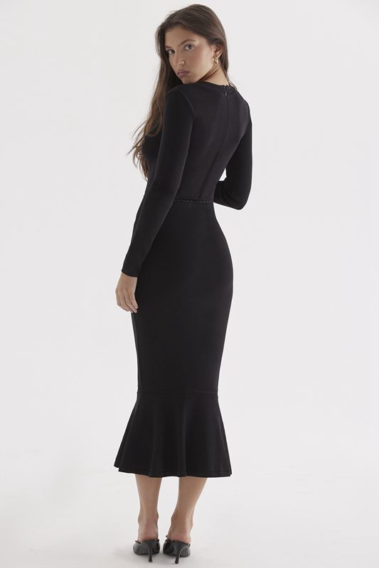 Black House Of Cb Dainty Knit Midi Dress | PQO-938520