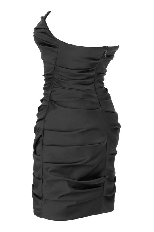 Black House Of Cb Draped Ruched Mini Dress | QUD-685937