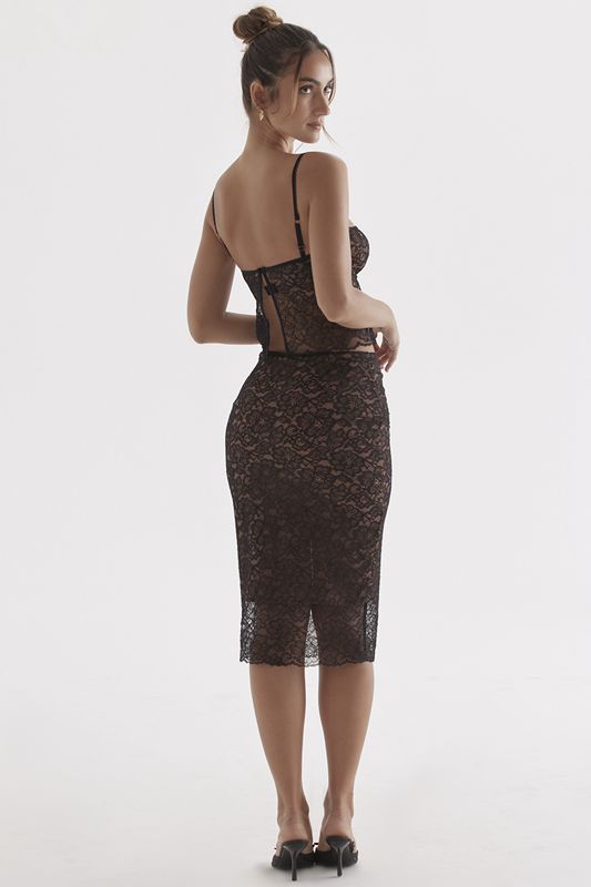 Black House Of Cb Lace Midi Skirts | WPG-427865