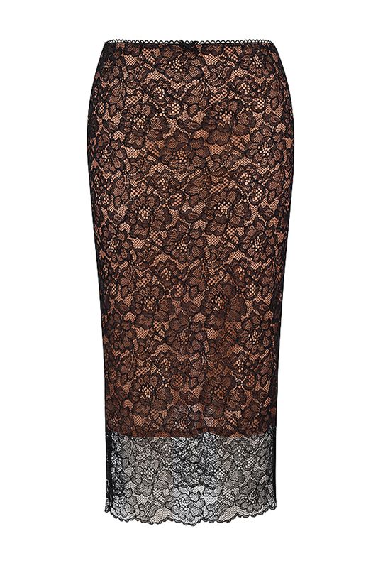 Black House Of Cb Lace Midi Skirts | WPG-427865