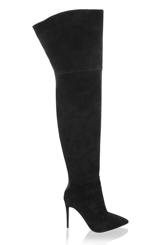 Black House Of Cb Real Suede Thigh Boots | YUQ-149370