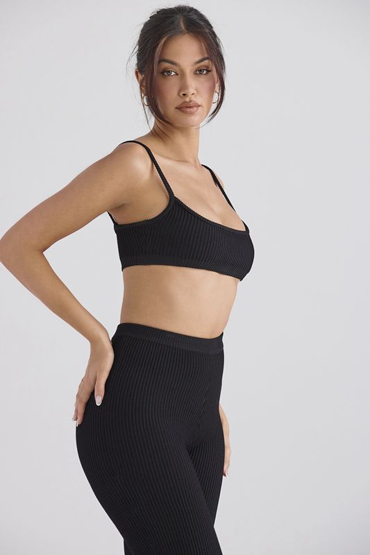 Black House Of Cb Ribbed Knit Bras | FVI-297365