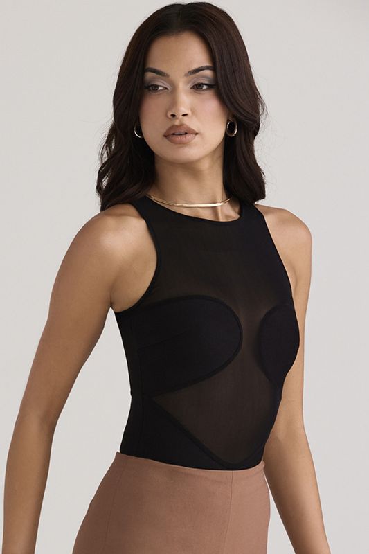 Black House Of Cb Sleeveless  Bodysuit | EAM-874251