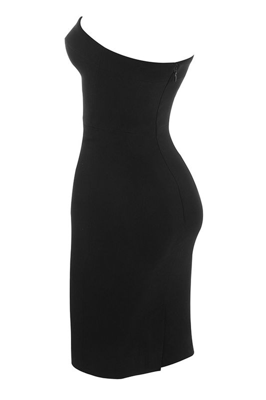 Black House Of Cb Strapless Stretch Crepe Mini  Dress | QGL-689215