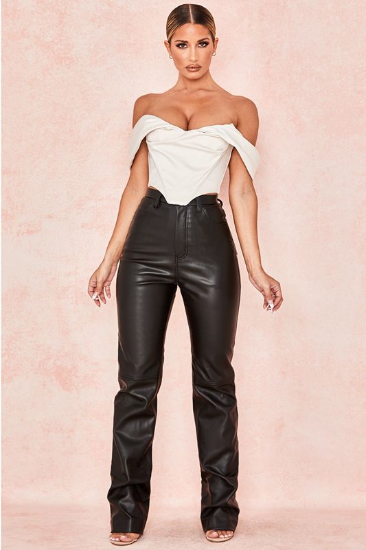 Black House Of Cb Stretch Vegan Leathers Pants | JEN-835274