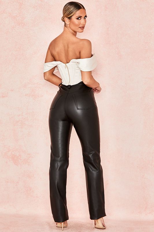 Black House Of Cb Stretch Vegan Leathers Pants | JEN-835274