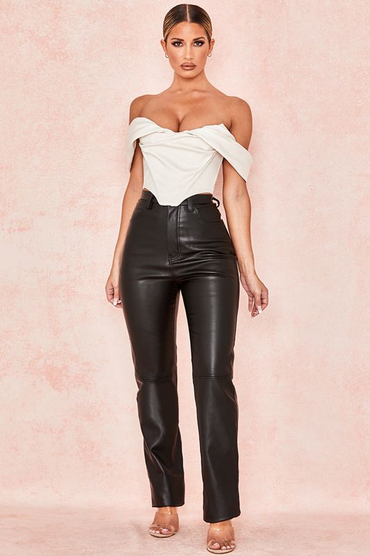 Black House Of Cb Stretch Vegan Leathers Pants | JEN-835274