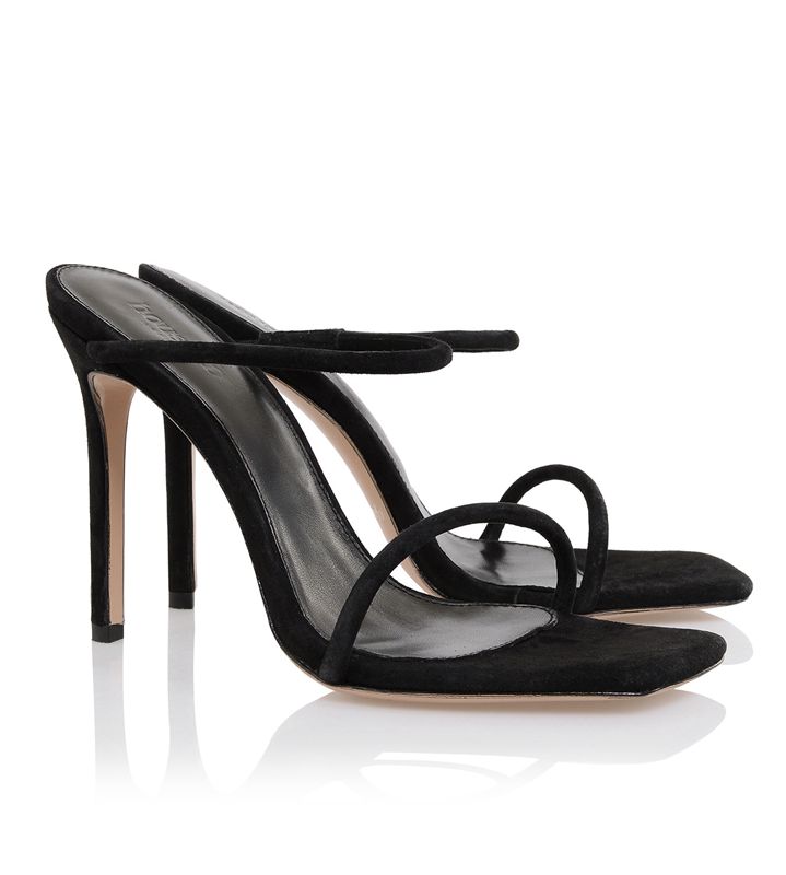 Black House Of Cb Suede Skinny Strap Sandals | PLI-201395