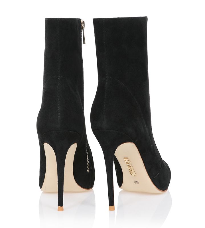 Black House Of Cb Suede Stiletto Ankle Boots | MWT-908537