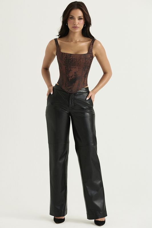 Black House Of Cb Vegan Leathers Pants | FQM-593427