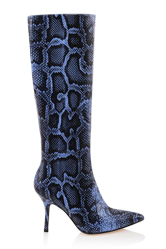 Blue House Of Cb Print Leather Knee High  Boots | YOA-201645