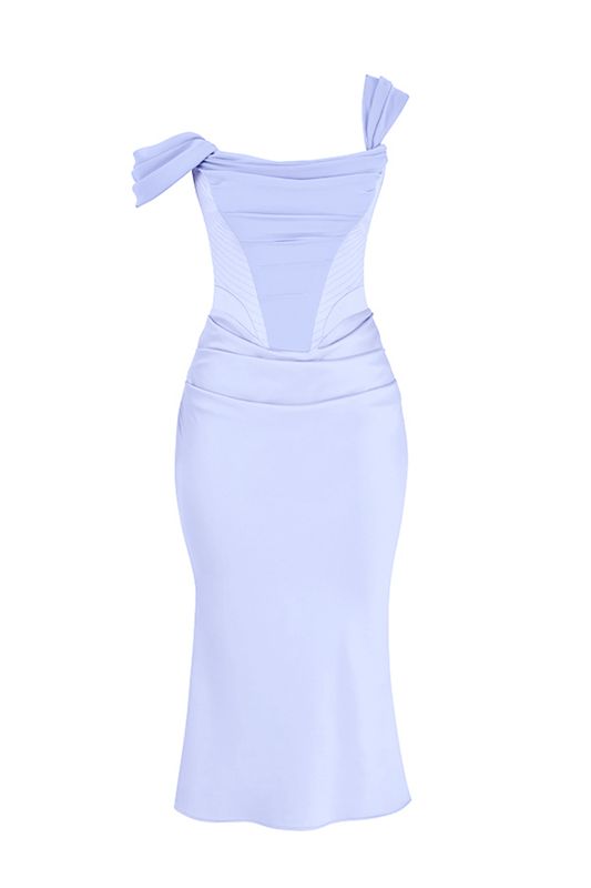 Blue House Of Cb Satin  Midi Dress | UDN-073689