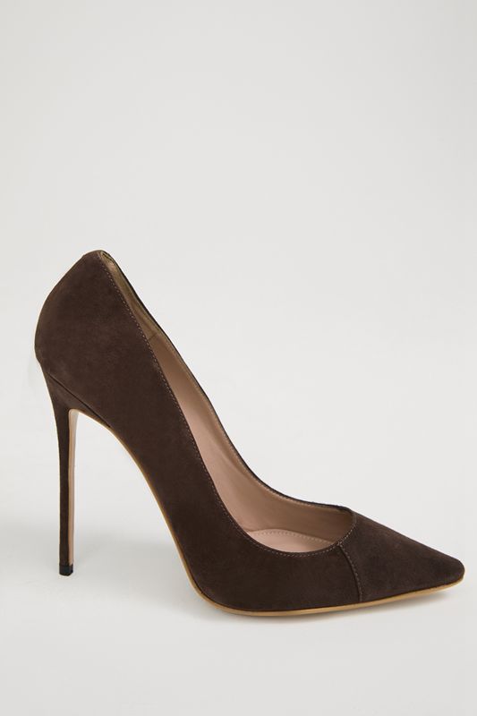 Brown House Of Cb Chocolate Suede Pointy Toe  Heels | FOP-348276