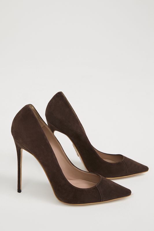 Brown House Of Cb Chocolate Suede Pointy Toe  Heels | FOP-348276