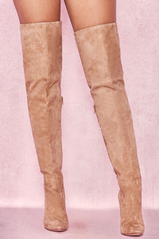 Brown House Of Cb Real Suede Thigh Boots | JWM-794238