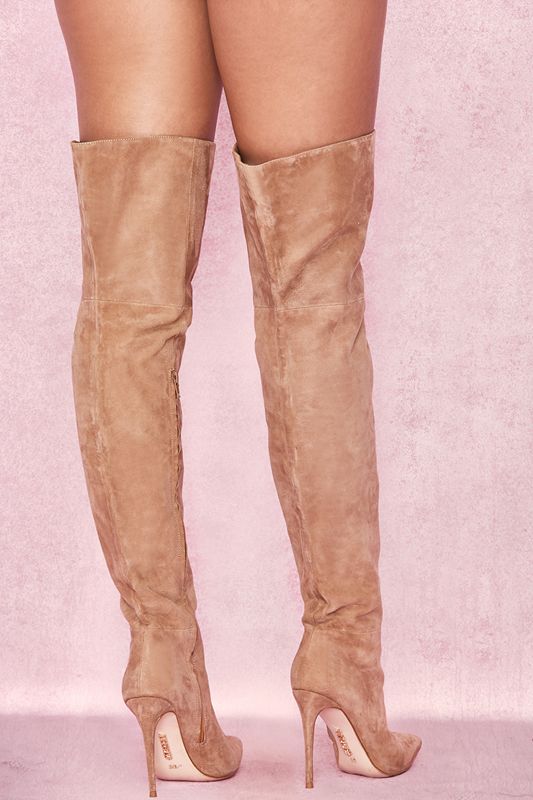 Brown House Of Cb Real Suede Thigh Boots | JWM-794238