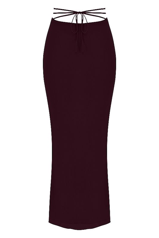 Burgundy House Of Cb Cutout Maxi Skirts | XMZ-546123