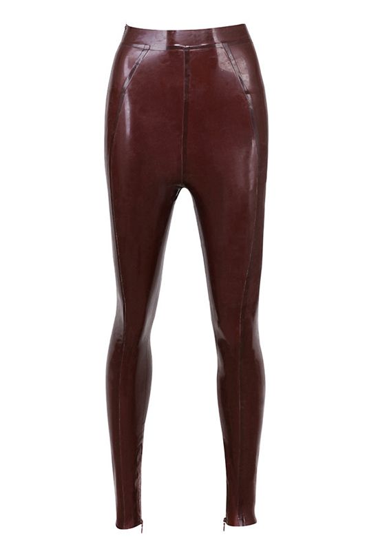 Burgundy House Of Cb Latex High Waist Leggings | FLN-130956