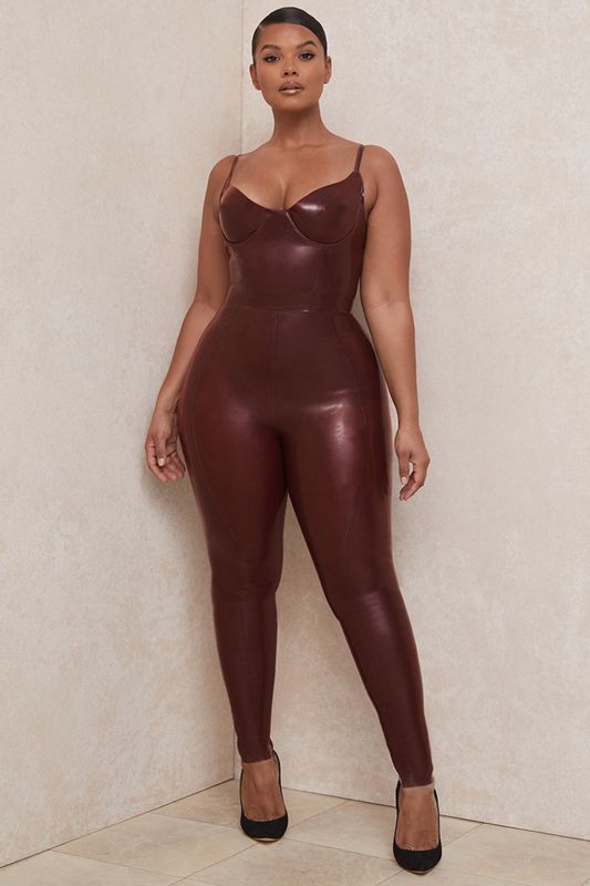 Burgundy House Of Cb Latex High Waist Leggings | FLN-130956