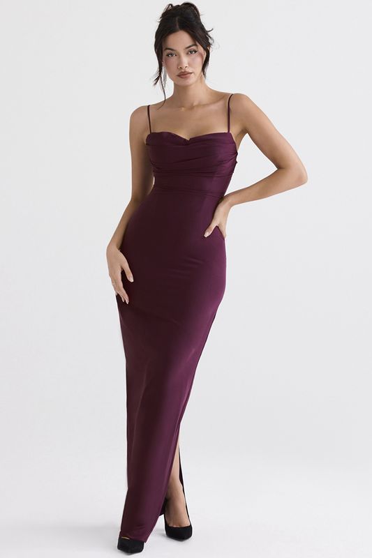 Burgundy House Of Cb Maxi  Dress | VSN-853142